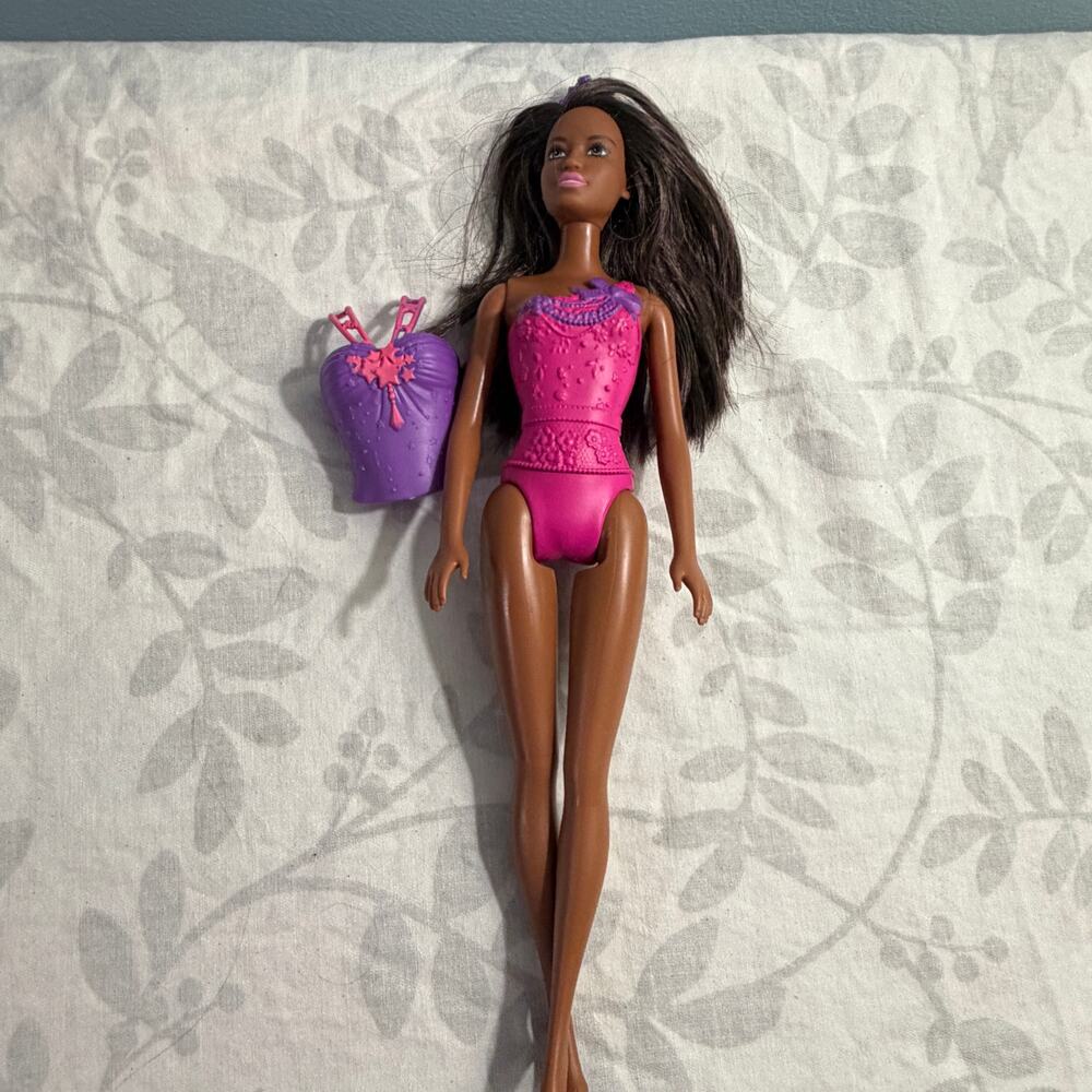 Barbie Dreamtopia Mermaid Doll GGJ06 Brunette Pink Purple Mermaid Mattel w/ Top
